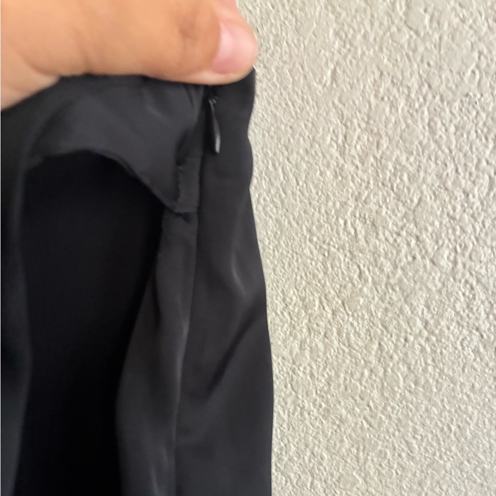 Zara Satin Black Self Tied Wrap Mini Skort M - Picture 9 of 14